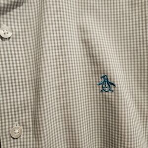 Penguin By Munsingwear Gray Checked Shirt Size XL